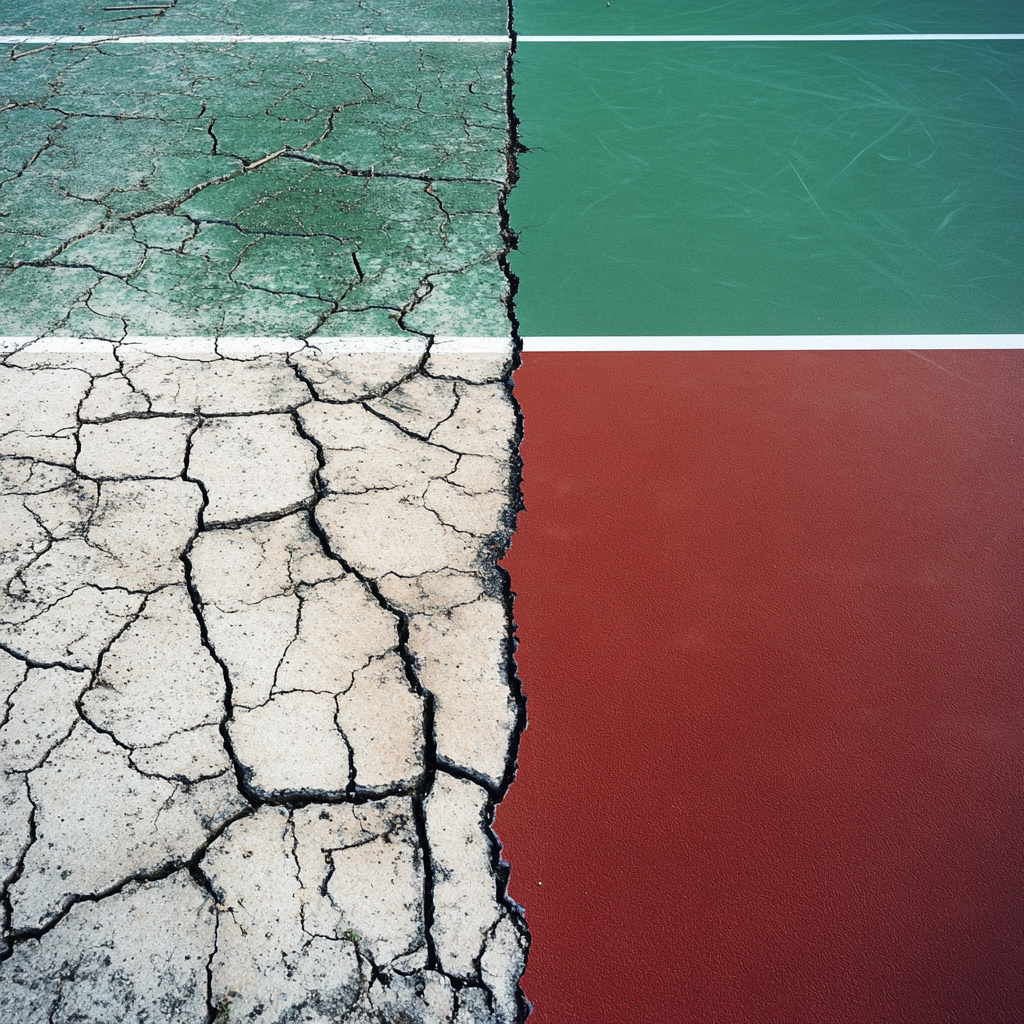 tennis court crack prevention