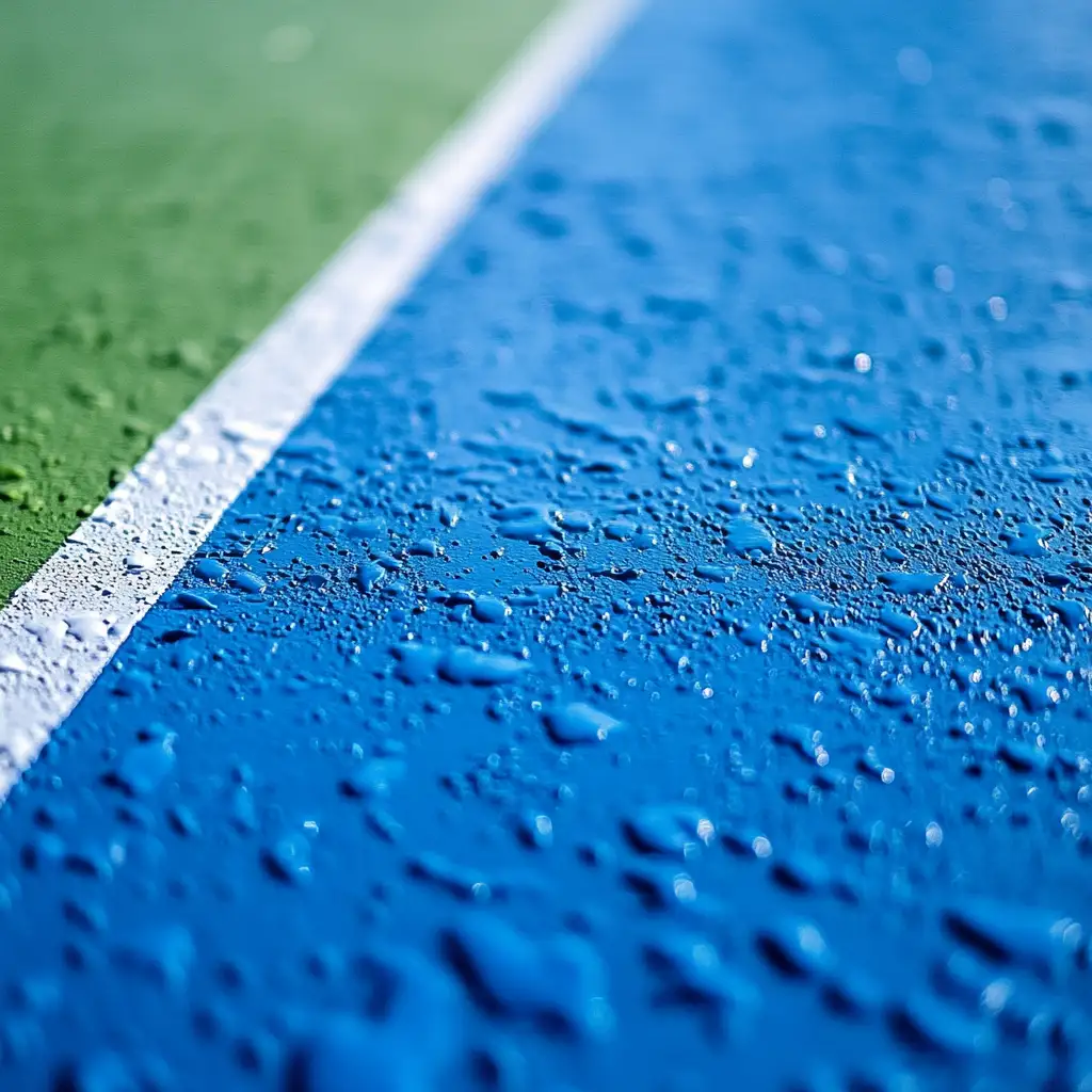 Classic Green and Stadium Blue acrylic tennis court surface made from 100% acrylic coating.