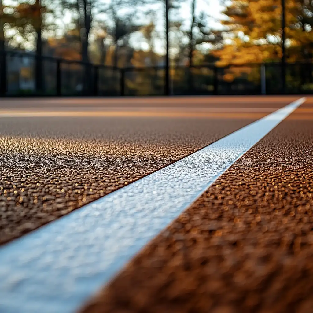 Close-up of Nova Sports surface showing texture and durability for high-performance tennis court surfaces.