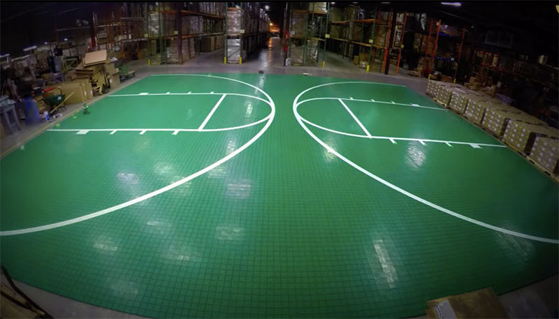 modular multi-use court flooring installed by North State Resurfacing